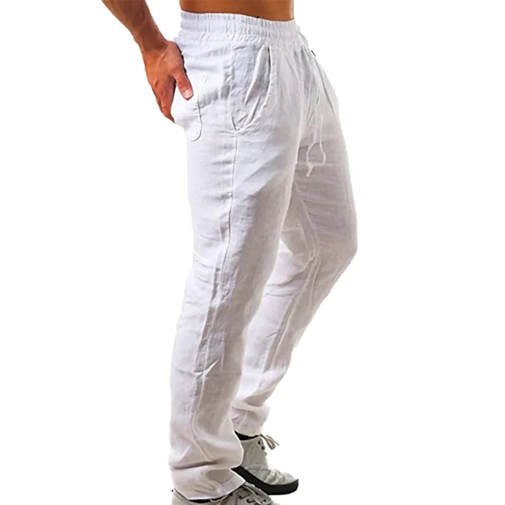 Pantalones de lino y algodón para hombre