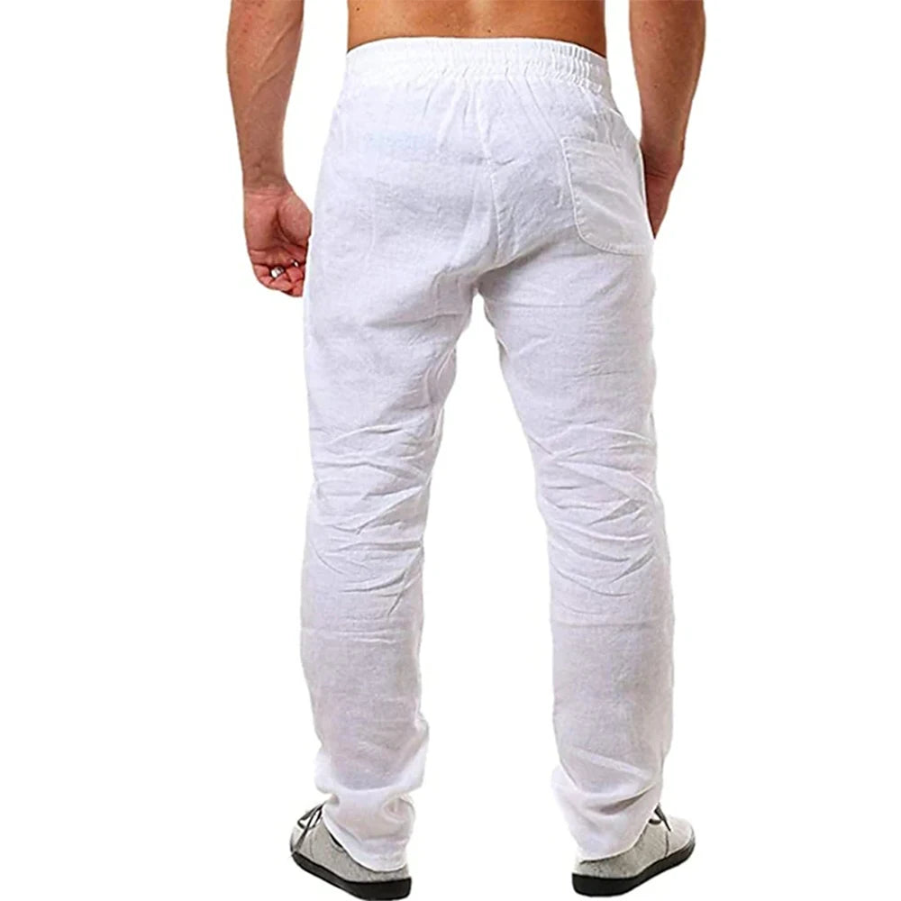 Pantalones de lino y algodón para hombre