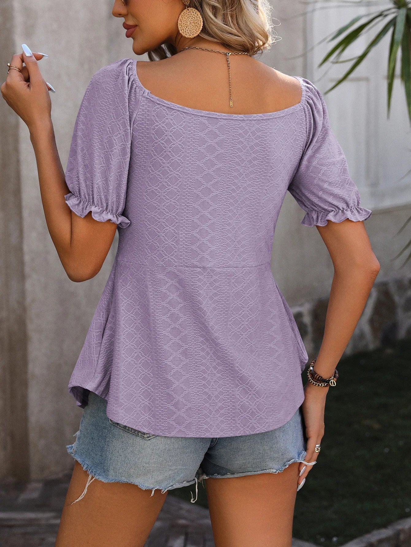 Blusa elegante manga corta de verano