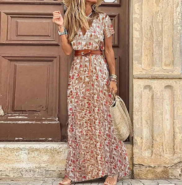 Vestido Polyester Largo bohemio elegante